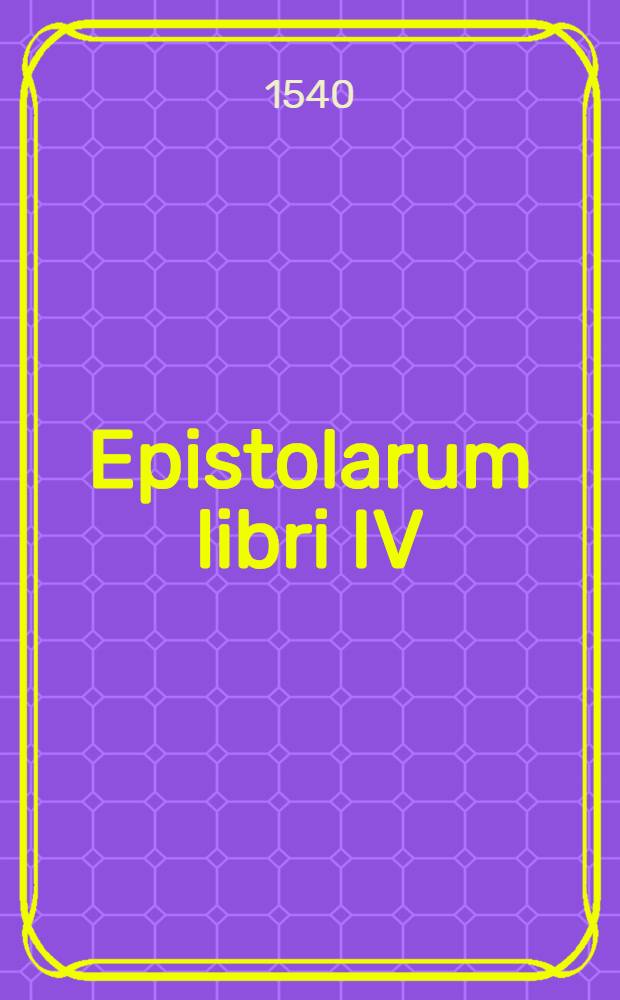 Epistolarum libri IV