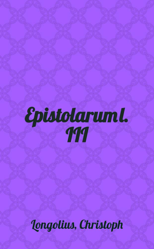 Epistolarum l. III