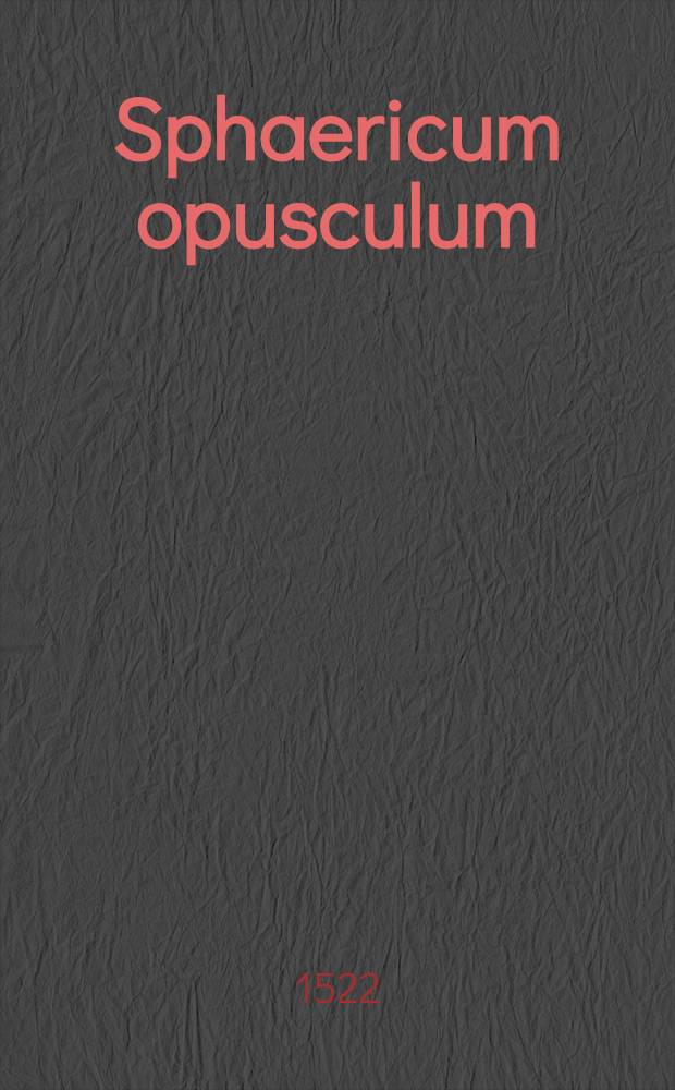 Sphaericum opusculum