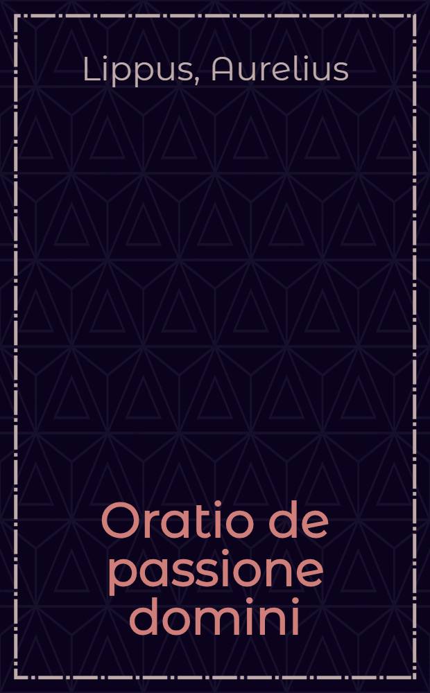 Oratio de passione domini