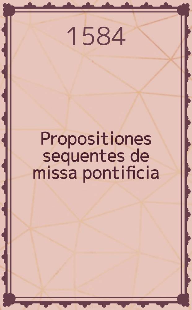 Propositiones sequentes de missa pontificia