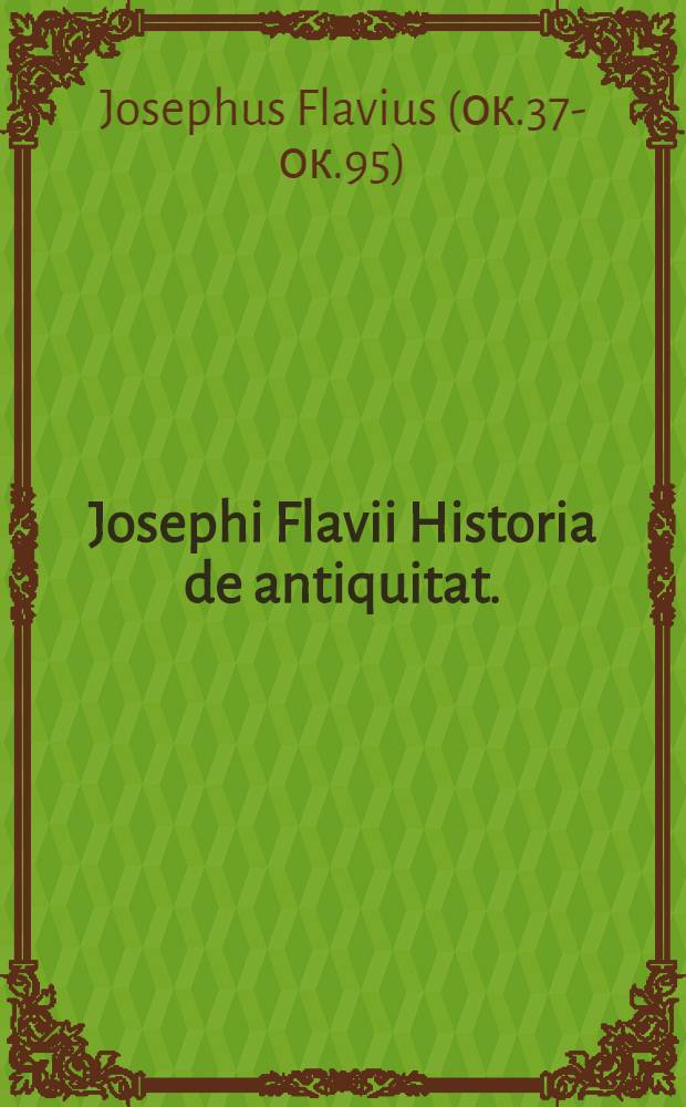Josephi Flavii Historia de antiquitat.