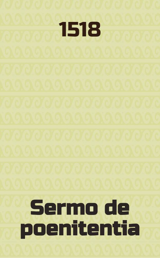 Sermo de poenitentia