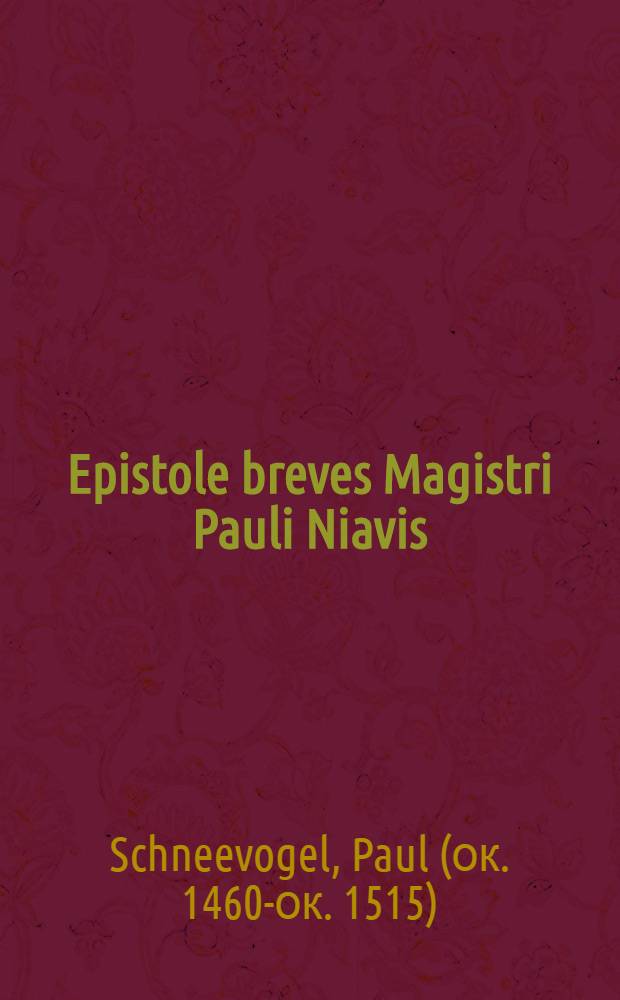 Epistole breves Magistri Pauli Niavis
