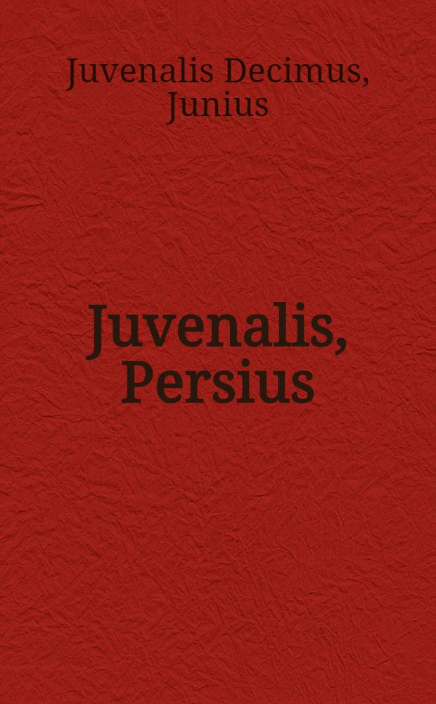 Juvenalis, Persius