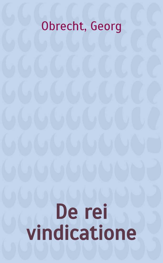 De rei vindicatione