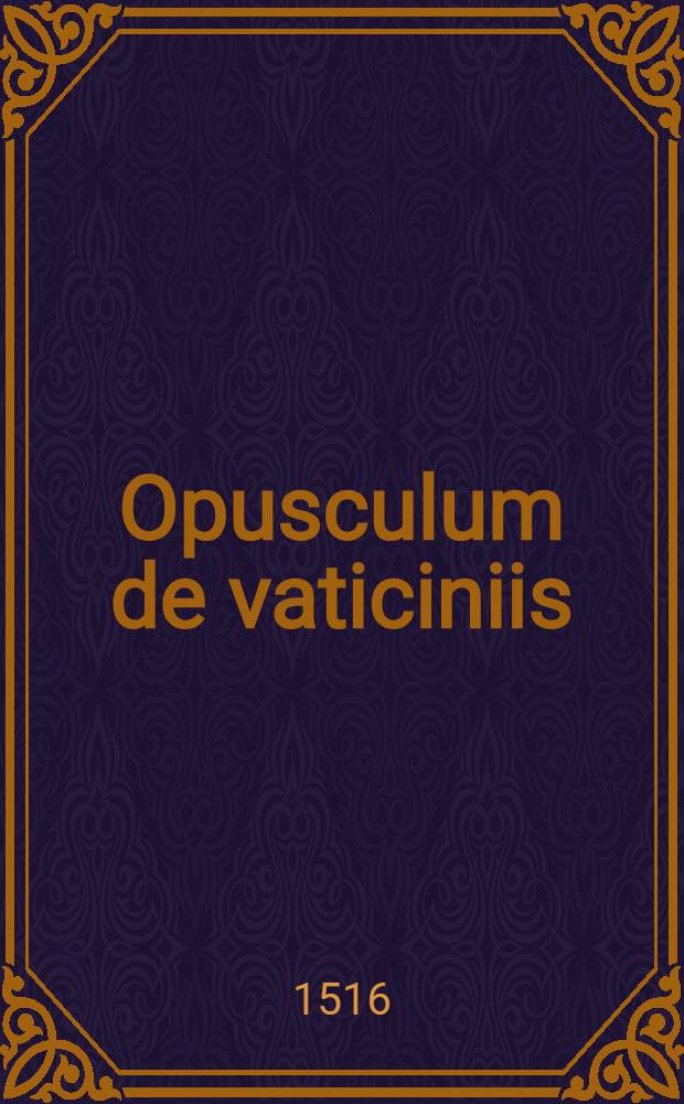 Opusculum de vaticiniis