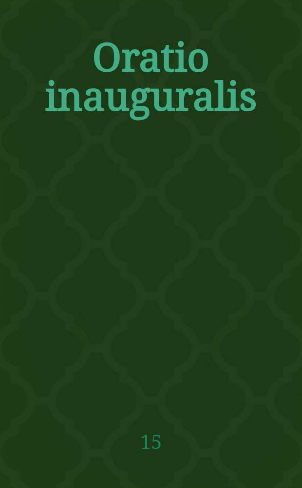 Oratio inauguralis