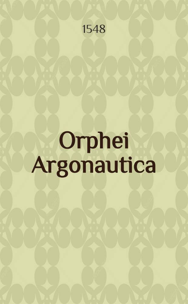 Orphei Argonautica