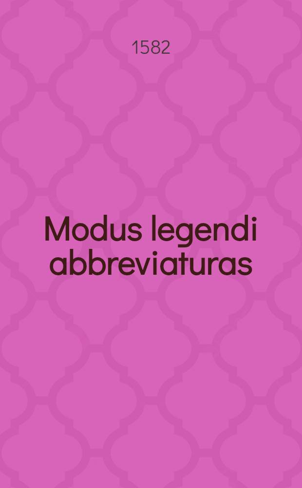 Modus legendi abbreviaturas