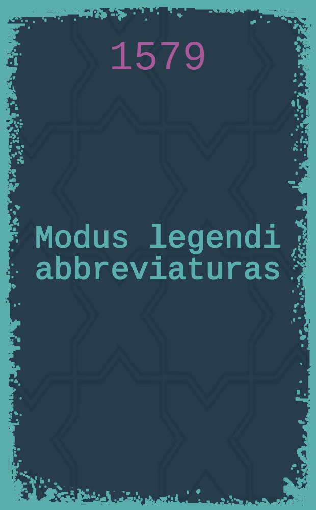 Modus legendi abbreviaturas
