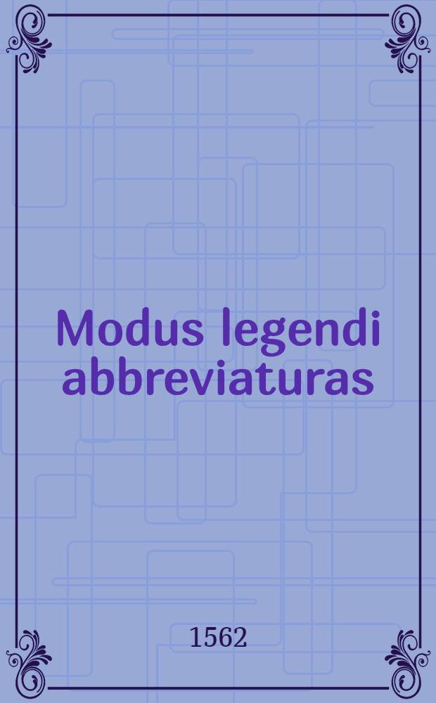 Modus legendi abbreviaturas