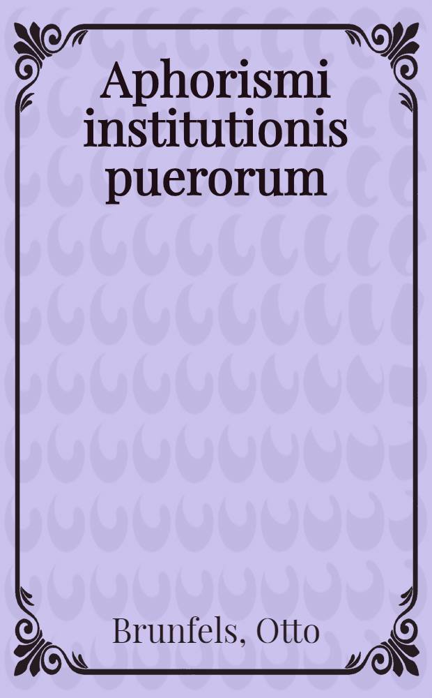Aphorismi institutionis puerorum