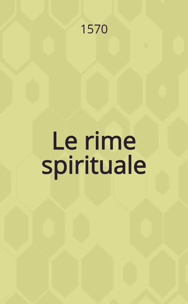 Le rime spirituale