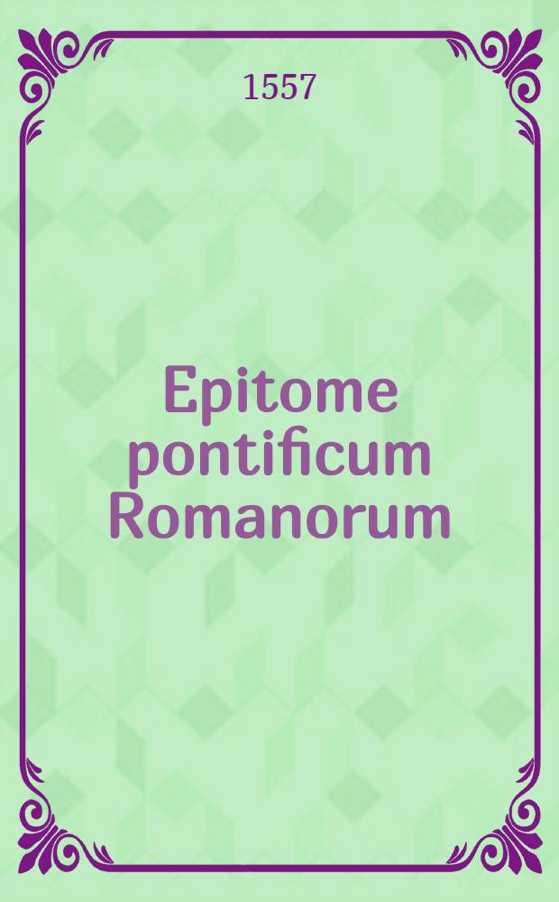 Epitome pontificum Romanorum