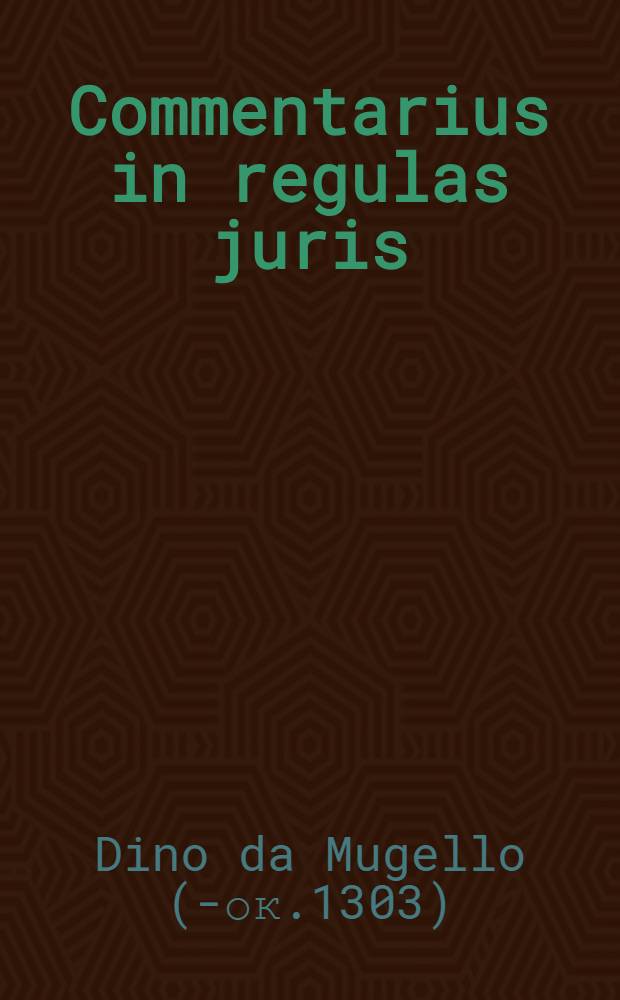 Commentarius in regulas juris