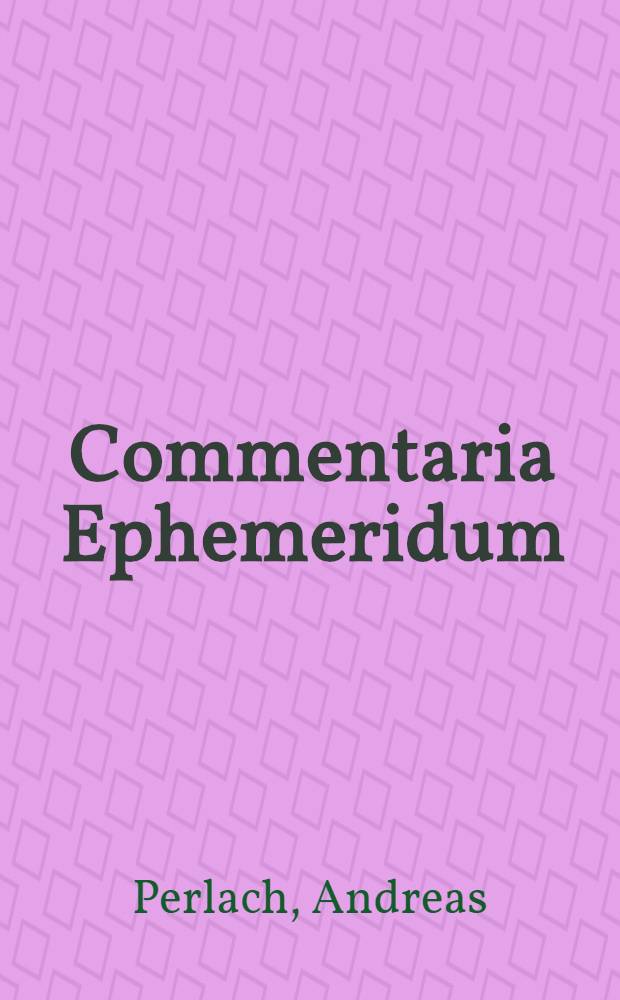 Commentaria Ephemeridum