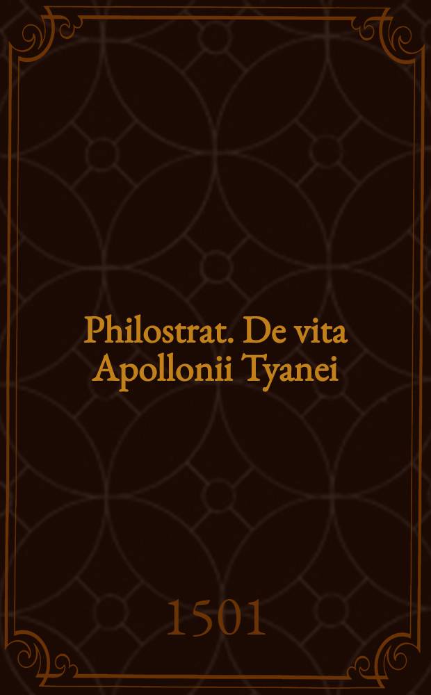 Philostrat. De vita Apollonii Tyanei