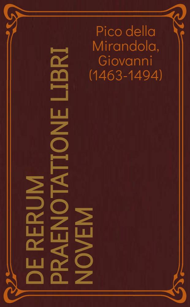 De rerum praenotatione libri novem