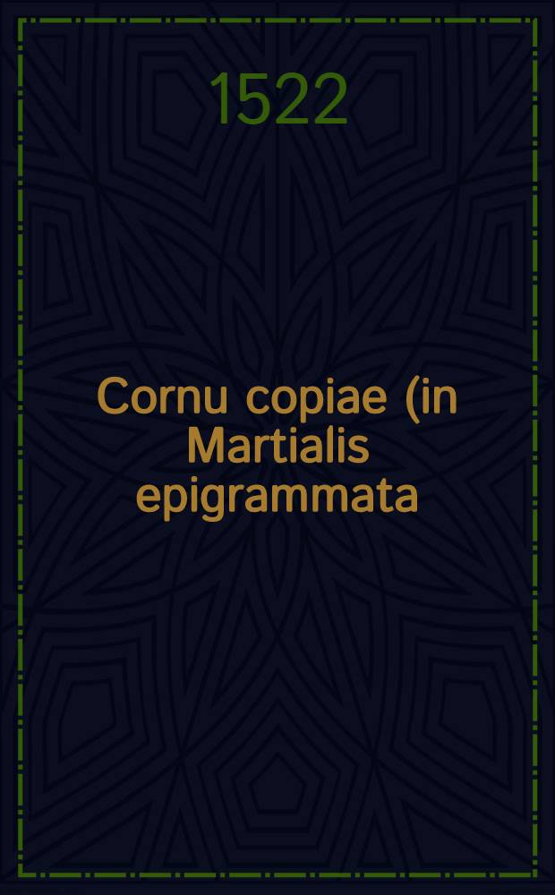 Cornu copiae (in Martialis epigrammata)