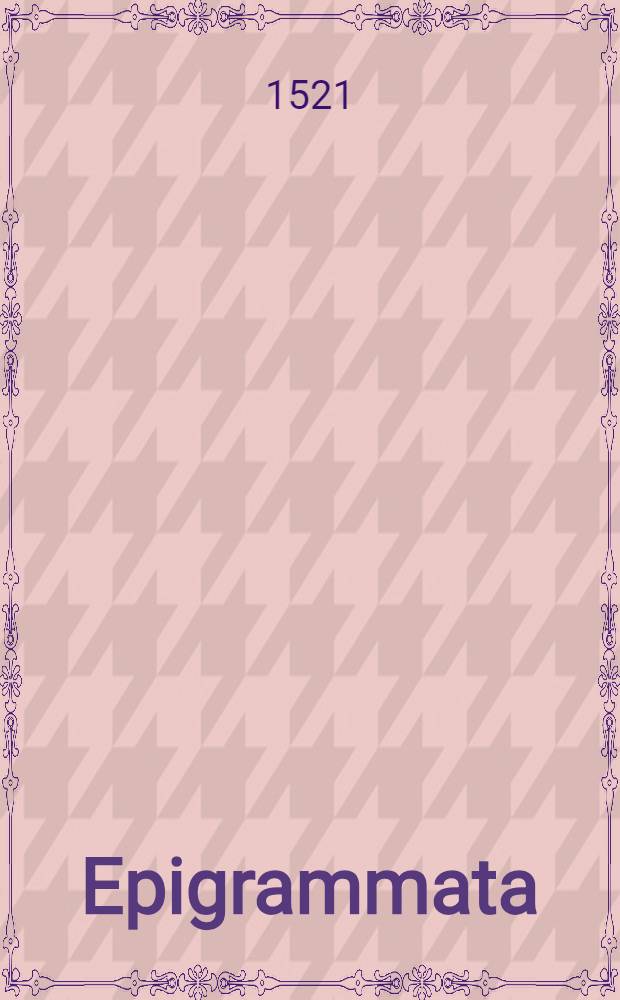 Epigrammata