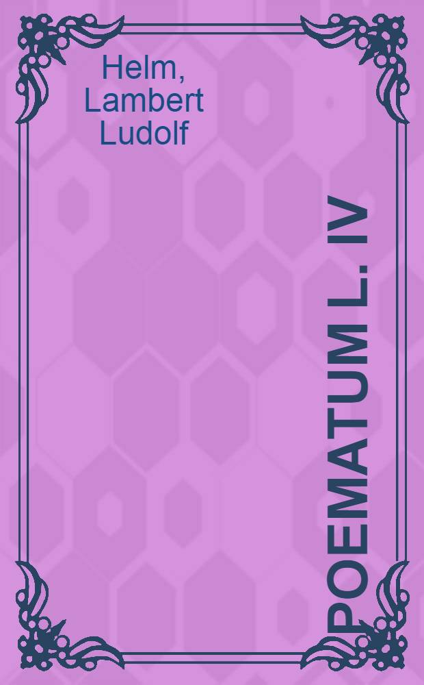 Poematum l. IV