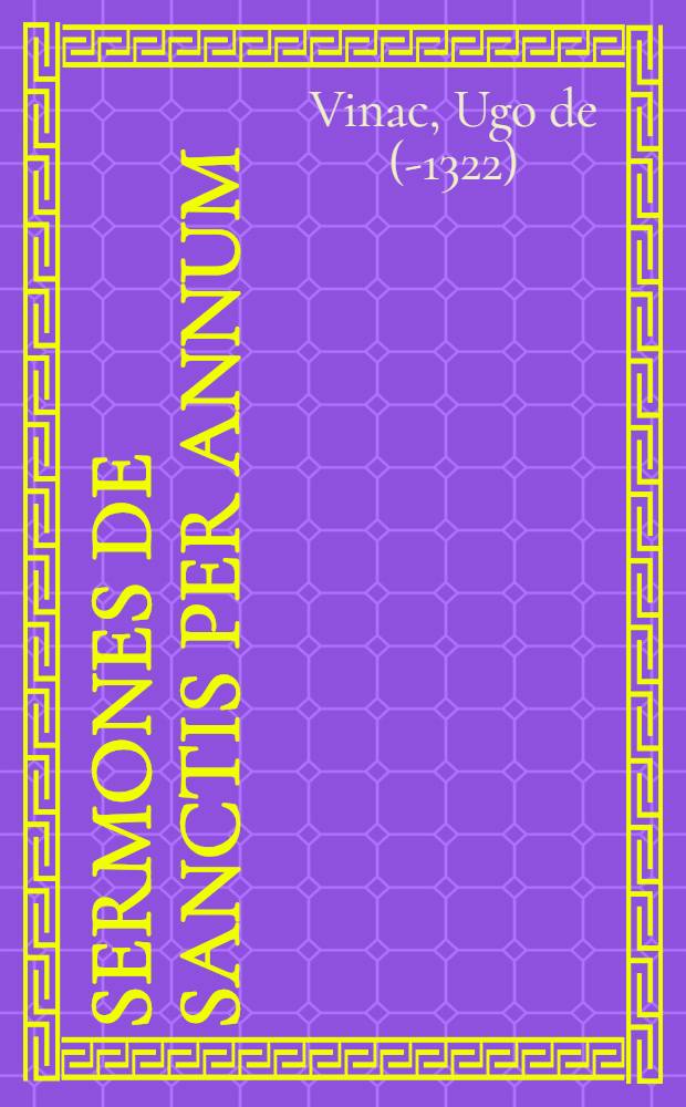 Sermones de sanctis per annum