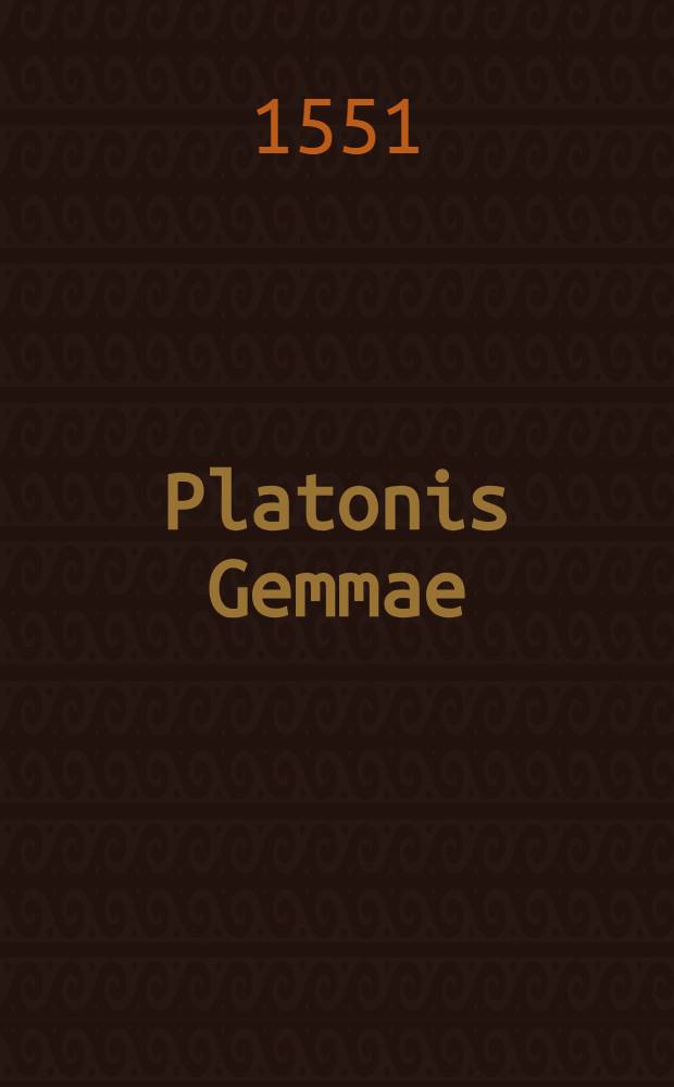 Platonis Gemmae