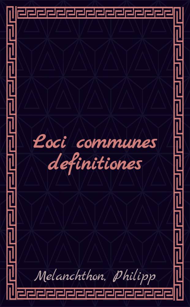 Loci communes definitiones