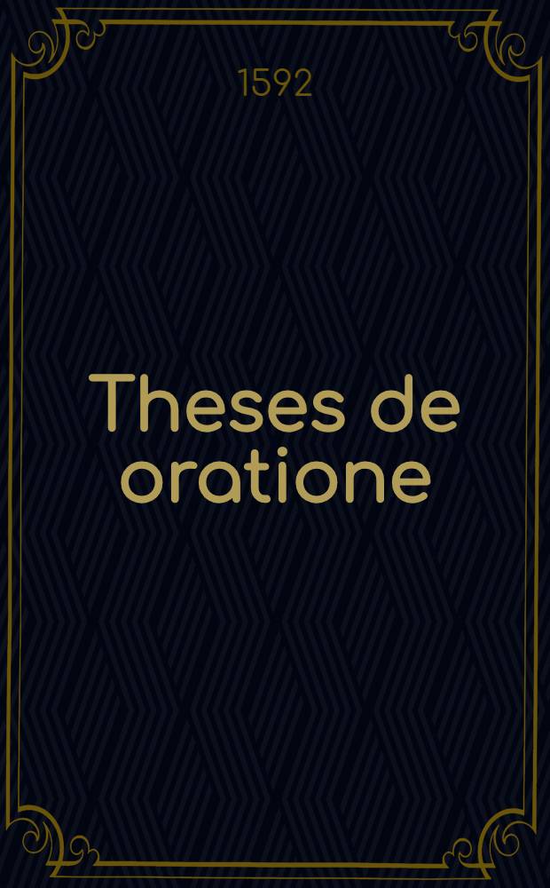 Theses de oratione