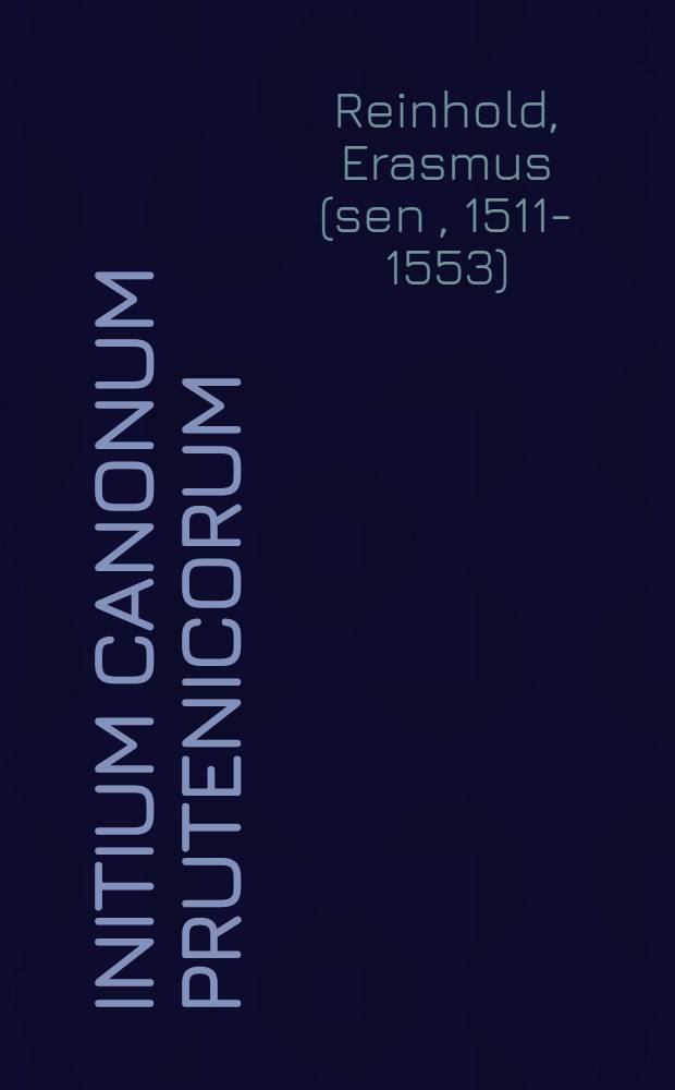 Initium canonum prutenicorum