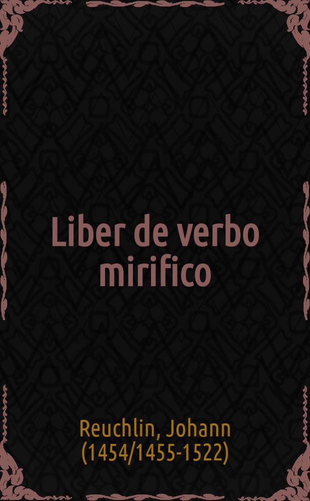 Liber de verbo mirifico