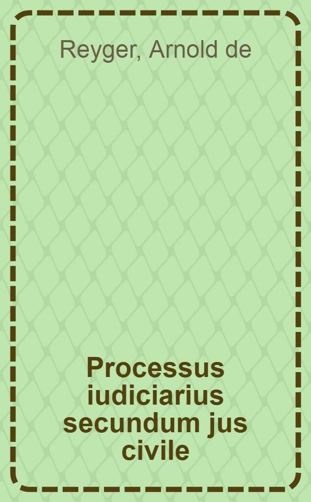 Processus iudiciarius secundum jus civile
