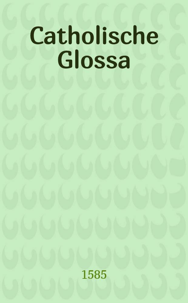 Catholische Glossa