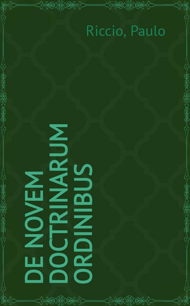 De novem doctrinarum ordinibus