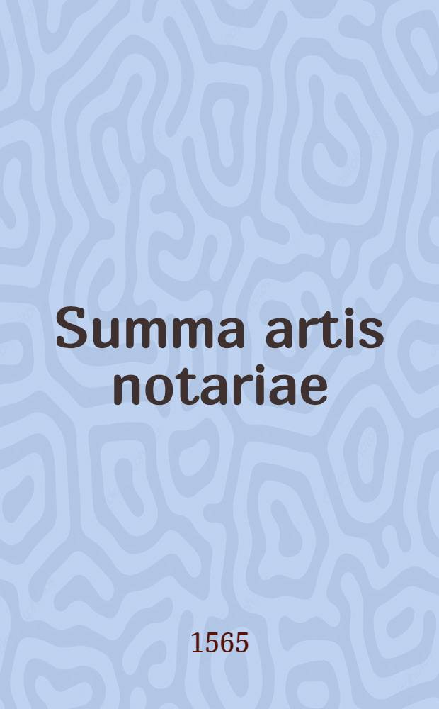 Summa artis notariae
