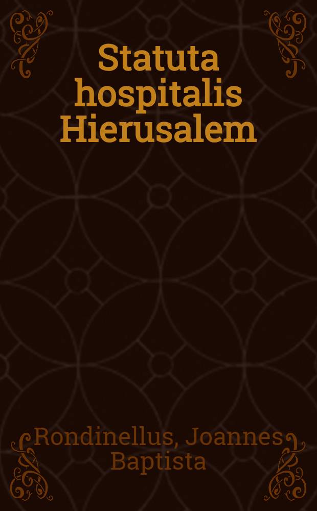 Statuta hospitalis Hierusalem