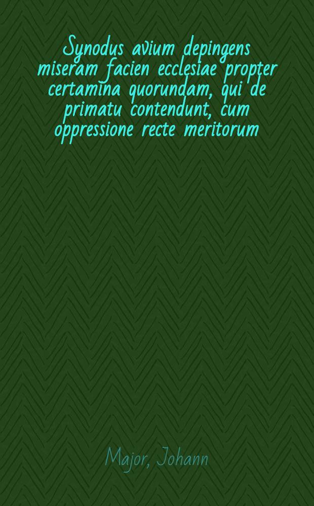 Synodus avium depingens miseram facien ecclesiae propter certamina quorundam, qui de primatu contendunt, cum oppressione recte meritorum