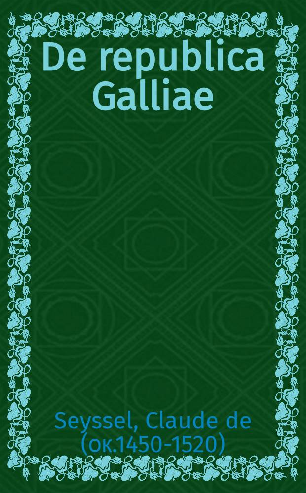 De republica Galliae