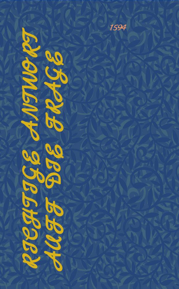 Richtige Antwort auff die Frage: Ob Zeuberer und Zeuberin mit ... zauber Pulfer Kranckheiten, oder den Todt selber beybringen können