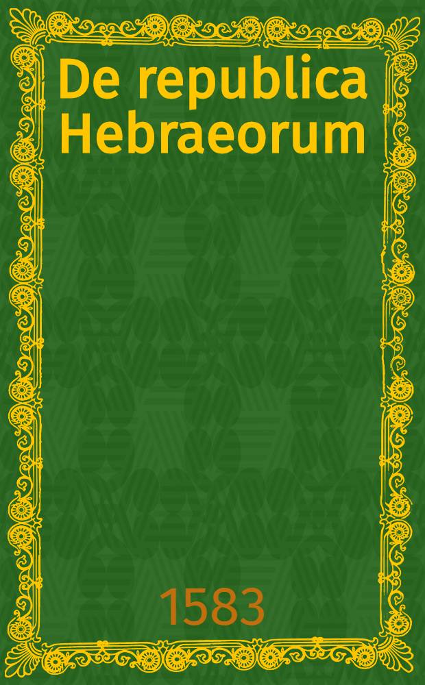 De republica Hebraeorum