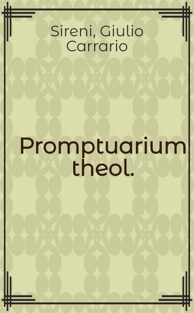 Promptuarium theol.