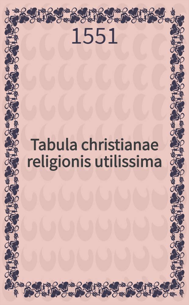 Tabula christianae religionis utilissima