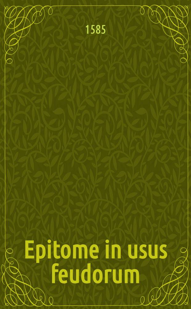 Epitome in usus feudorum