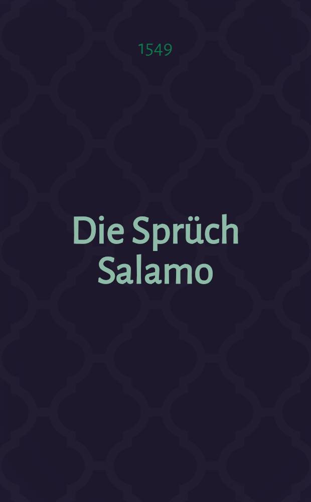 Die Spr&uuml;ch Salamo