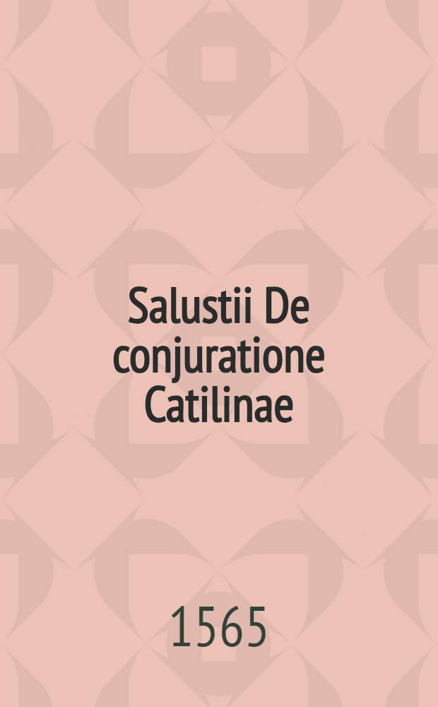 Salustii De conjuratione Catilinae