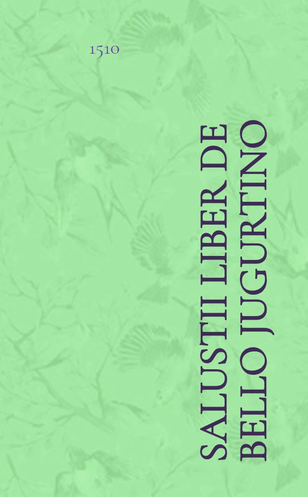 Salustii Liber de bello Jugurtino