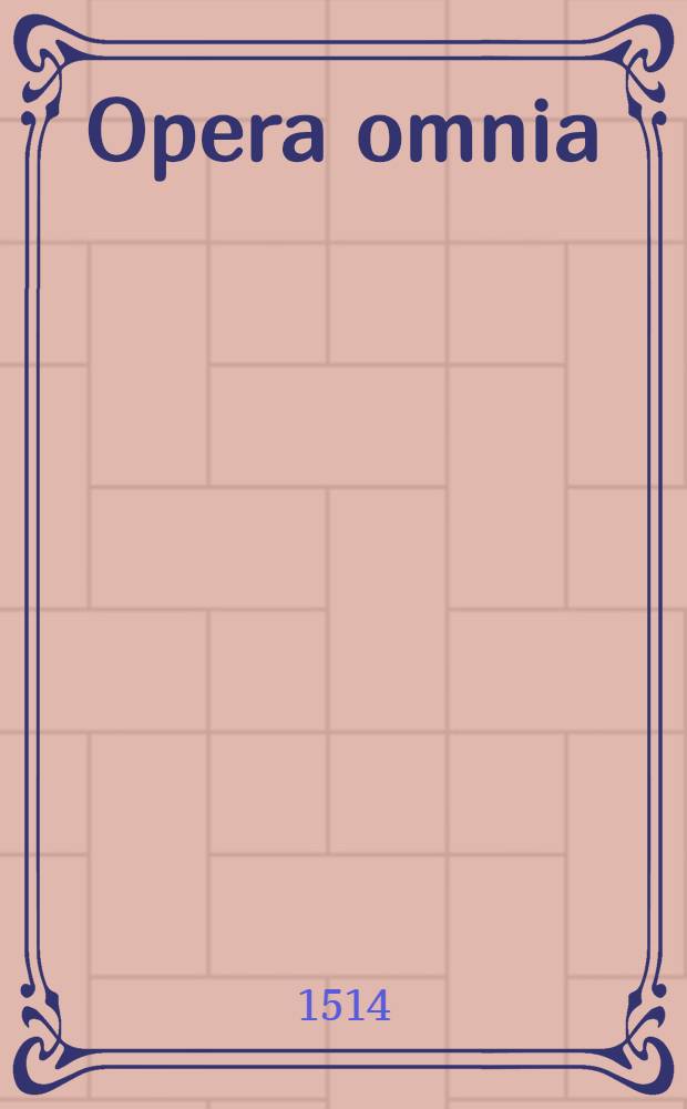 Opera omnia