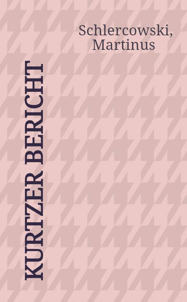 Kurtzer Bericht