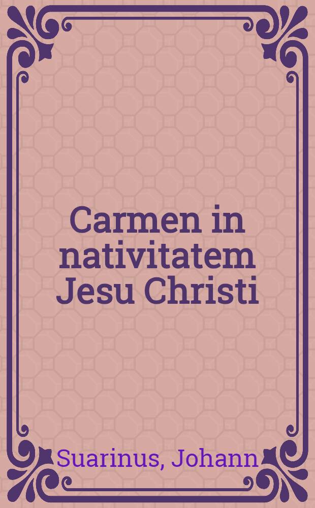 Carmen in nativitatem Jesu Christi